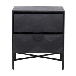 Zwart Nachtkastje Van Hout -WOOOD Verkoopwinkel richmond interiors blax zwart nachtkastje van hout 04