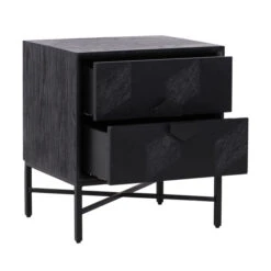 Zwart Nachtkastje Van Hout -WOOOD Verkoopwinkel richmond interiors blax zwart nachtkastje van hout 05