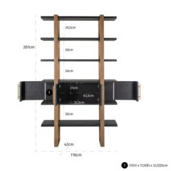 Wandkast Hout En Goud -WOOOD Verkoopwinkel richmond interiors cambon wandkast hout en goud 05