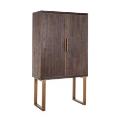 Wandkast Donker Hout Messing -WOOOD Verkoopwinkel richmond interiors cromford mill wandkast donker hout 01