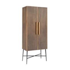 Gouden Wandkast Ribbelmotief -WOOOD Verkoopwinkel richmond interiors ironville gouden wandkast ribbelmotief 01