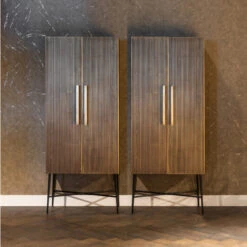 Gouden Wandkast Ribbelmotief -WOOOD Verkoopwinkel richmond interiors ironville gouden wandkast ribbelmotief 04