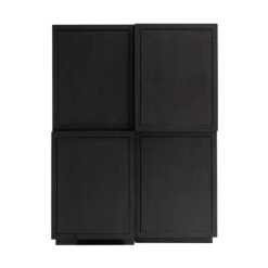 Wandkast Zwart Eiken Hout -WOOOD Verkoopwinkel richmond interiors oakura tetrad wandkast zwart eiken hout 03