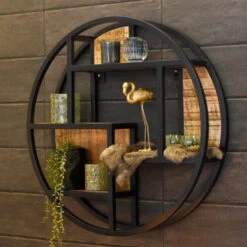 Rond Wandrek Van Hout En Metaal -WOOOD Verkoopwinkel rond wandrek van hout en metaal bodio nevada 03 1