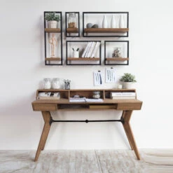 Wandrek Met 2 Planken -WOOOD Verkoopwinkel shelfmate wand planken 01 3