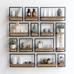 Wandrek Met 2 Planken -WOOOD Verkoopwinkel shelfmate wand planken 06 3