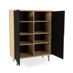 Eiken Wandkast Mat Zwart -WOOOD Verkoopwinkel tenzo flow eiken wandkast 04