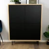 Eiken Wandkast Mat Zwart -WOOOD Verkoopwinkel tenzo flow eiken wandkast zwart 01 2