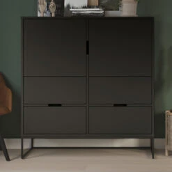 Breede Scandinavisch Wandkast -WOOOD Verkoopwinkel tenzo lipp breed scandinavisch wandkast zwart 03 1