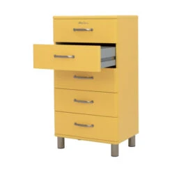 Hoge Ladekast -WOOOD Verkoopwinkel tenzo malibu hoge ladekast geel 02 1