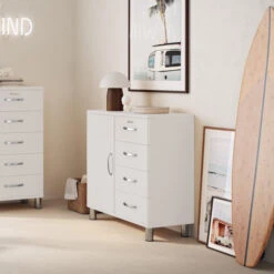 Klein Retro Dressoir -WOOOD Verkoopwinkel tenzo malibu klein retro dressoir wit 04 1