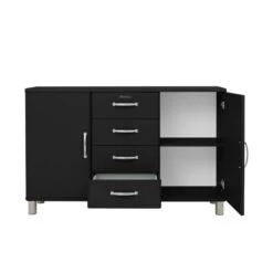 Retro Dressoir -WOOOD Verkoopwinkel tenzo malibu retro dressoir zwart 01 1