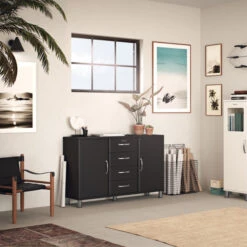 Retro Dressoir -WOOOD Verkoopwinkel tenzo malibu retro dressoir zwart 03 1