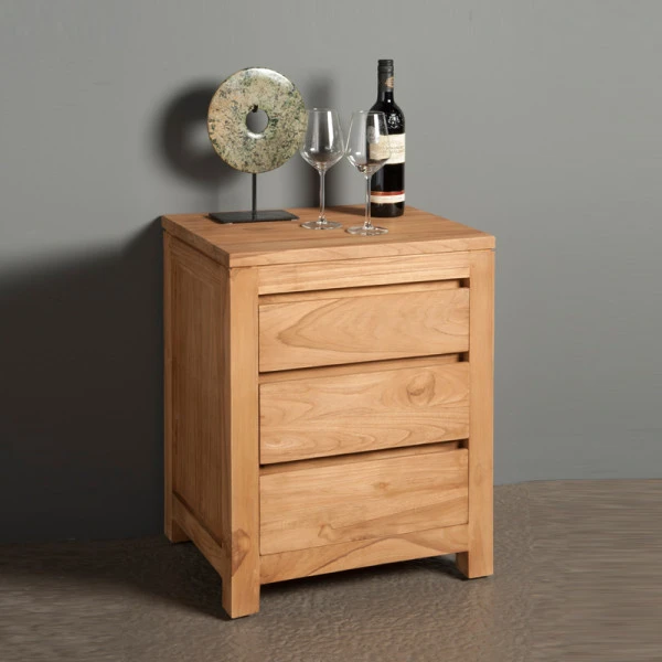 Nachtkastje Teakhout 3 Lades