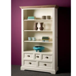Witte Boekenkast Landelijk -WOOOD Verkoopwinkel tower living fleur romantisch witte boekenkast l 02 1