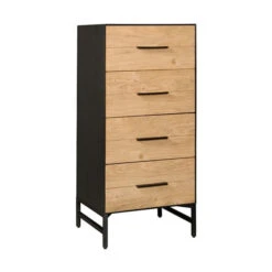 Smalle Ladenkast Eiken Met Metaal