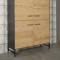 Wandkast Eiken Met Metaal -WOOOD Verkoopwinkel tower living lido wandkast eiken met metaal 02