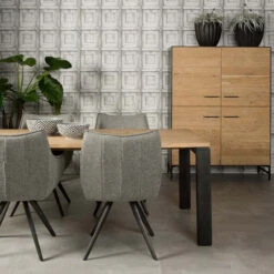 Wandkast Eiken Met Metaal -WOOOD Verkoopwinkel tower living lido wandkast eiken met metaal 04