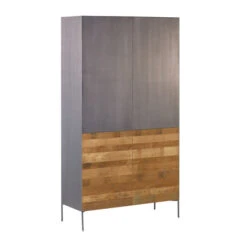 Design Kast Teak En Metaal -WOOOD Verkoopwinkel tower living pandora wandkast metaal en hout 02