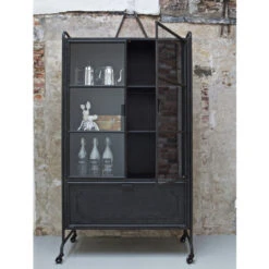 BePureHome Vitrinekast Op Wielen -WOOOD Verkoopwinkel vitrinekast op wielen bepure steel 06