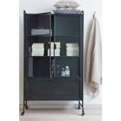 BePureHome Vitrinekast Op Wielen -WOOOD Verkoopwinkel vitrinekast op wielen bepure steel 07