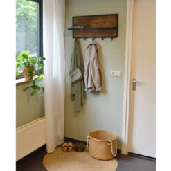 Wandkapstok Mangohout En Staal -WOOOD Verkoopwinkel wandkapstok mangohout en staal lumz home ognam 04