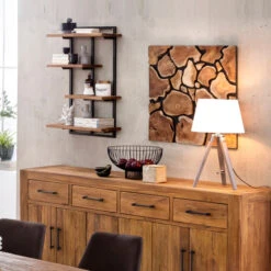 Wandrek Teak Met Metaal 70 X 97 Cm -WOOOD Verkoopwinkel wandrek teak met metaal 70 x 97 cm teaka lavis 01