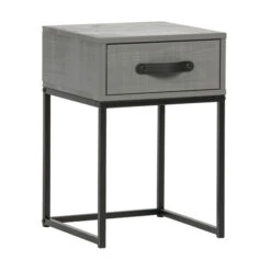 WOOOD Stoer Nachtkastje Van Grijs Hout