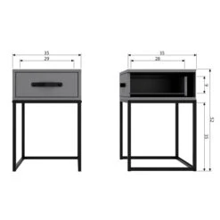 WOOOD Stoer Nachtkastje Van Grijs Hout -WOOOD Verkoopwinkel woood morris stoer nachtkastje van grijs hout 6