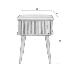 Zuiver Zwart Retro Nachtkastje -WOOOD Verkoopwinkel zuiver barbier black zwart retro nachtkastje 08