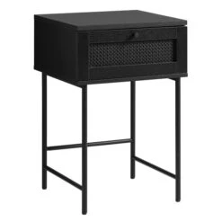 Zwarte Rotan Nachtkastje -WOOOD Verkoopwinkel zwarte rotan bijzettafel bodio pose 02
