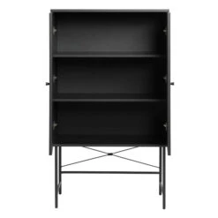 Zwarte Wandkast Met Rotan -WOOOD Verkoopwinkel zwarte wandkast met rotan bodio pose 04