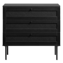 Zwarte Wandkastje Met Rotan -WOOOD Verkoopwinkel zwarte wandkastje met rotan bodio pose 01