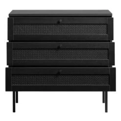 Zwarte Wandkastje Met Rotan -WOOOD Verkoopwinkel zwarte wandkastje met rotan bodio pose 03